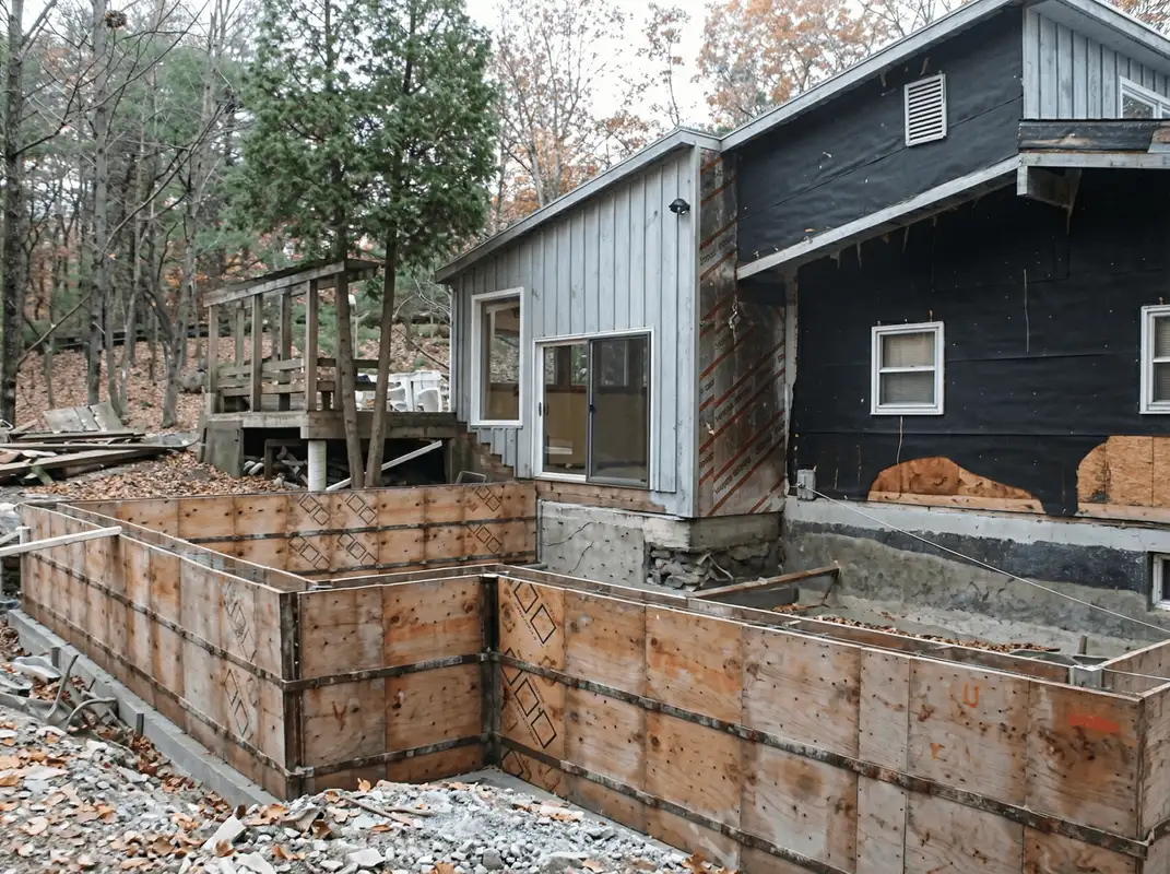 Prepared site with foundation forms for home remodeling and addition project in Scottsdale, AZ